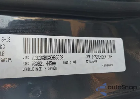 2019 Dodge Charger Sxt Rwd z USA, uszkodzony, nr VIN 2C3CDXBGXKH655581